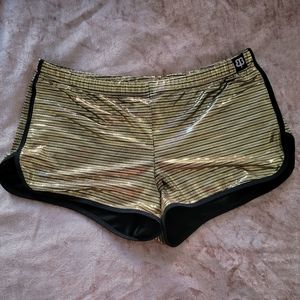 Betabrand gold disco shorts medium track retro 70s